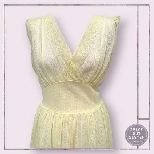 Vintage Lemon Sherbet Sheer Nightdress