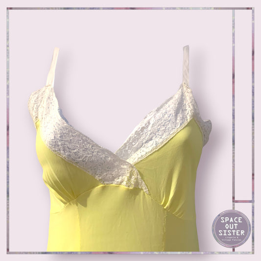 Vintage Yellow Tricot Slip