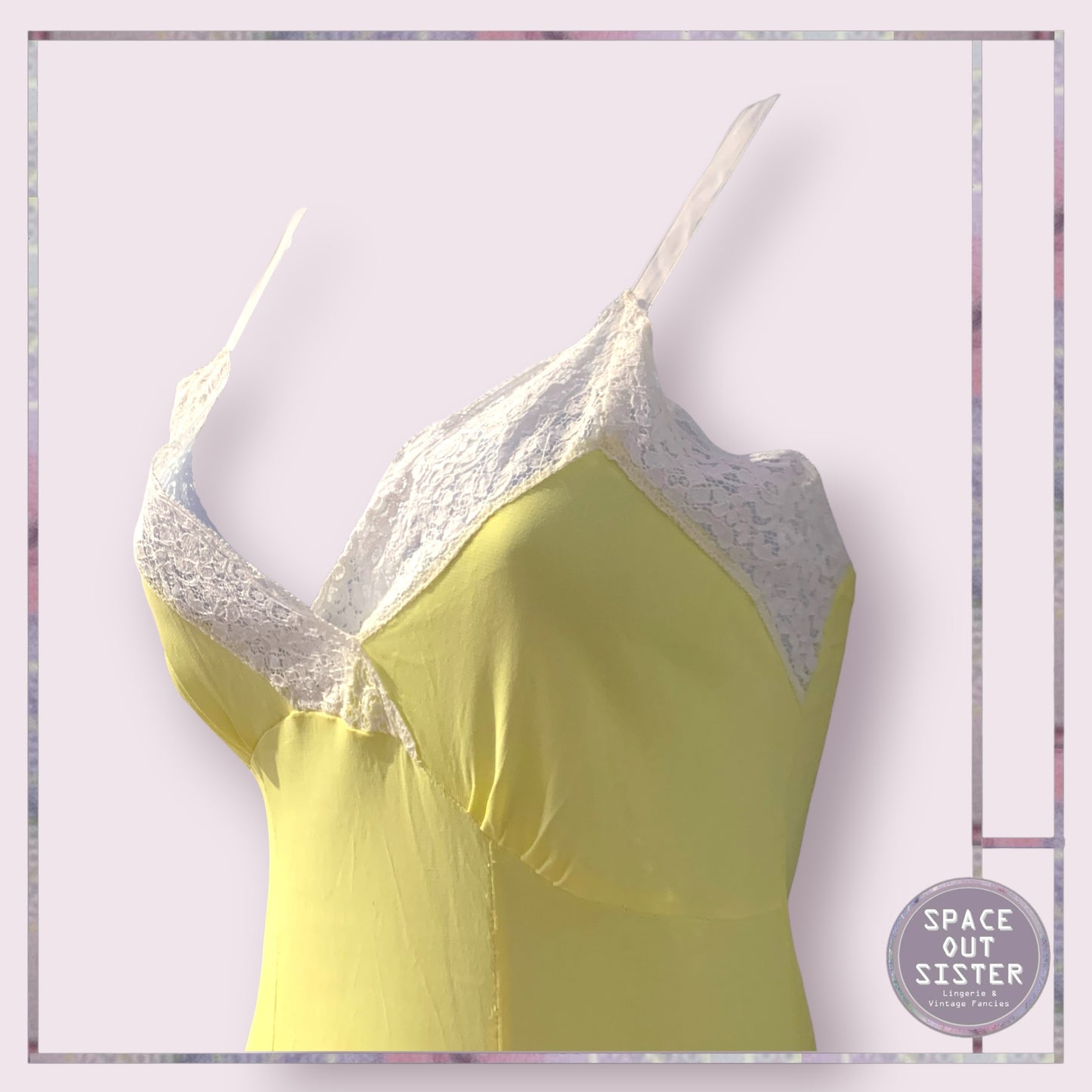 Vintage Yellow Tricot Slip