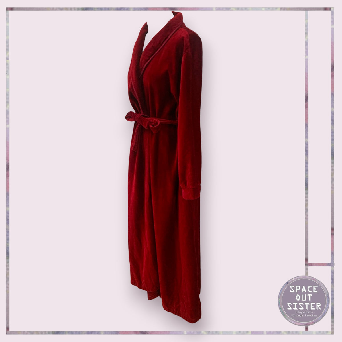 Vintage Cotton Burgundy Robe