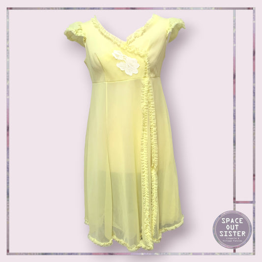 Vintage Yellow Petal Layer Nightdress