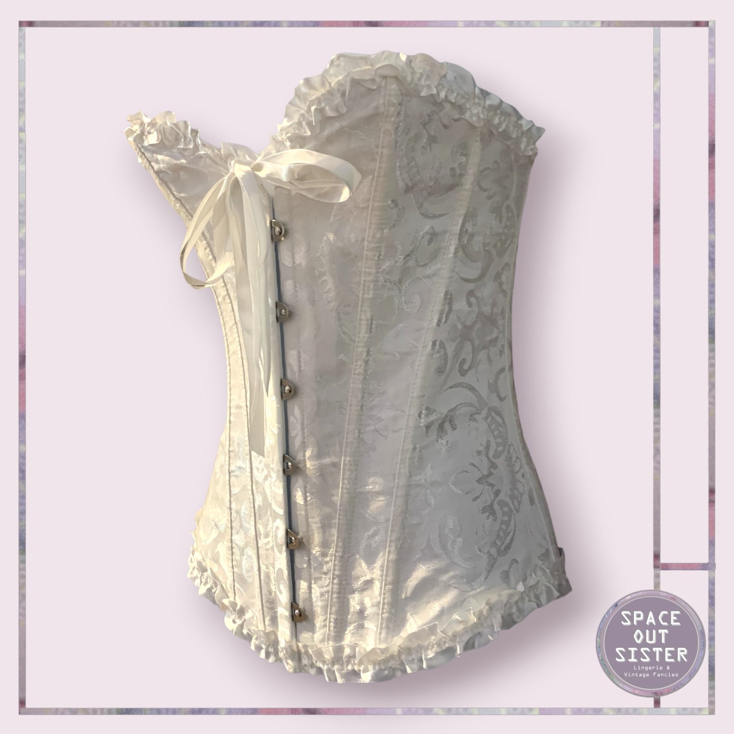 White Embossed Corset