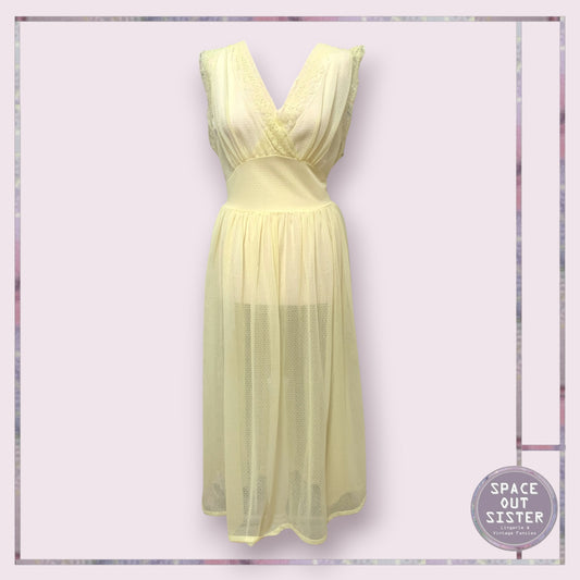 Vintage Lemon Sherbet Sheer Nightdress