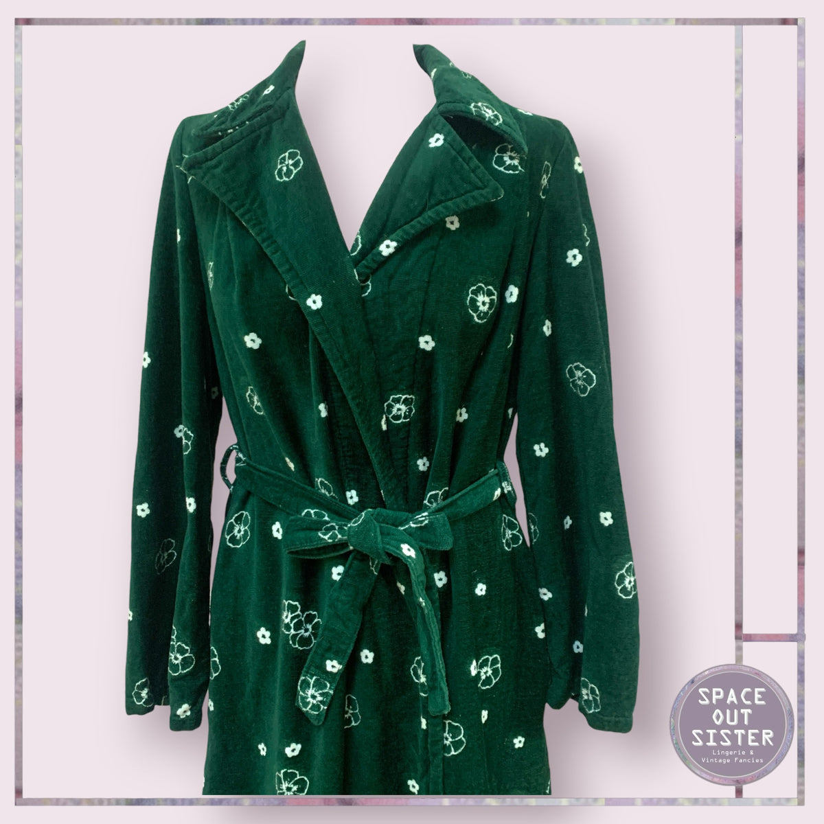 Vintage Austrian Cotton Forest Green Robe