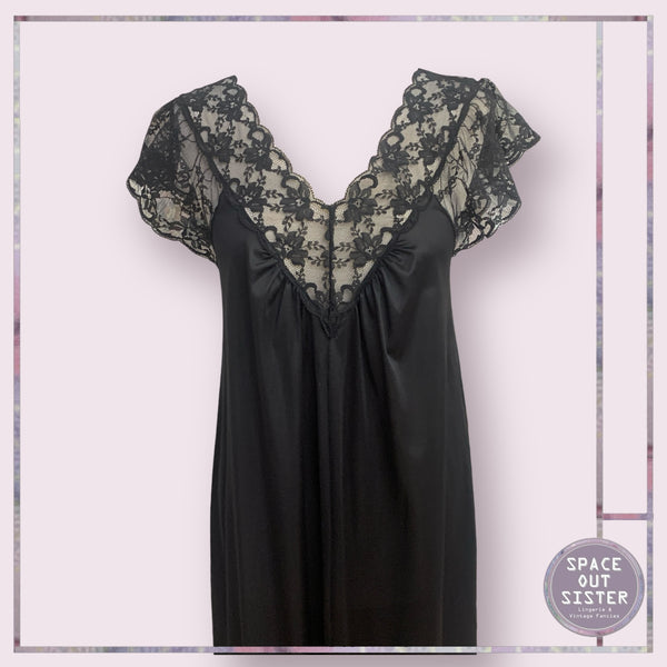 Vintage Lace Black Nightdress