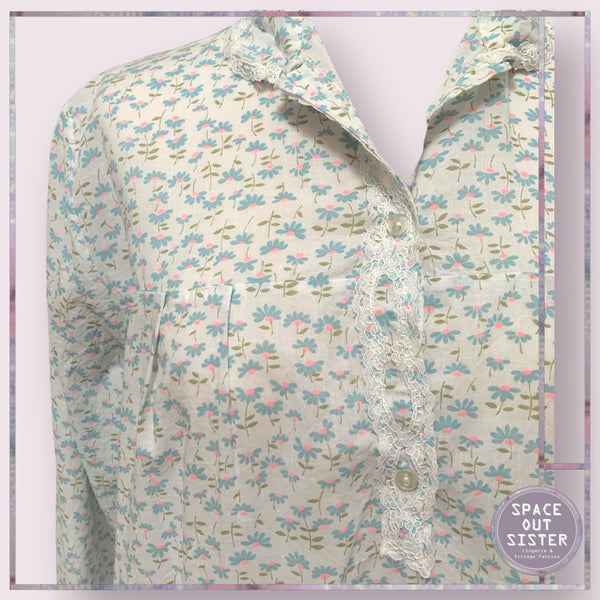 Vintage Blue & Neon Flower Nightdress