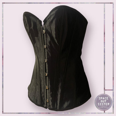 Vintage Black Satin Corset