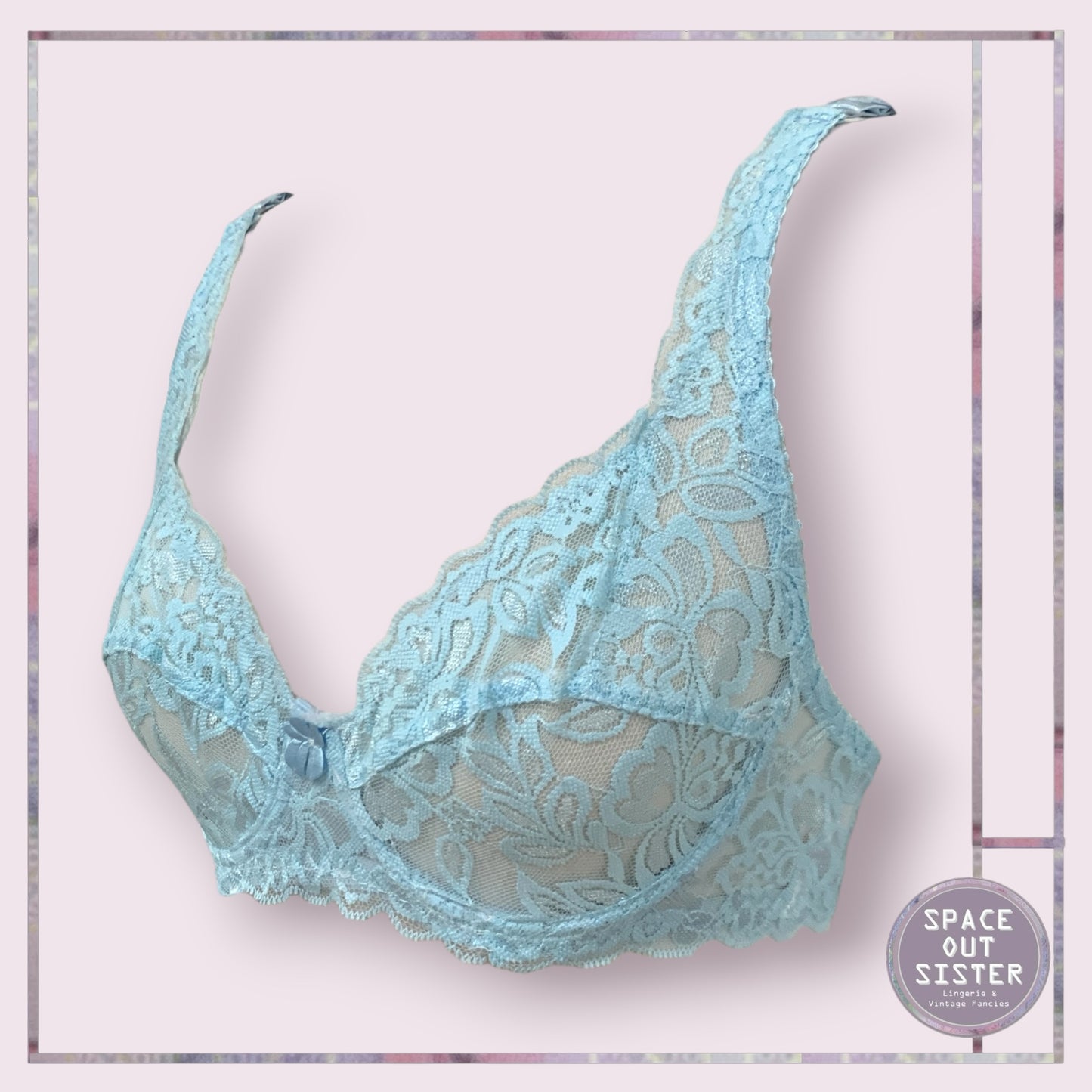 Blue Lace Underwire Bra