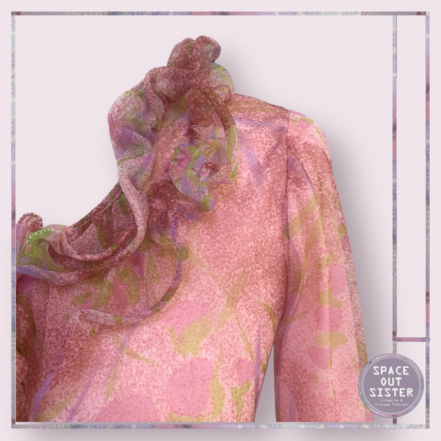 Circa 1960s Pink Ruffle Robe
