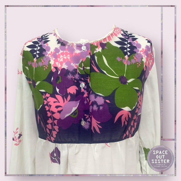 Vintage Olive Flower Nightdress