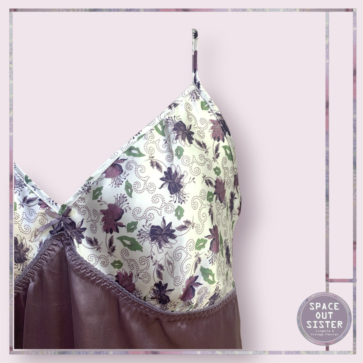 Vintage Purple Floral Slip Dress