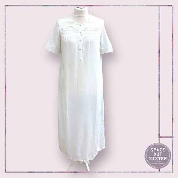 Vintage White Cotton Nightdress