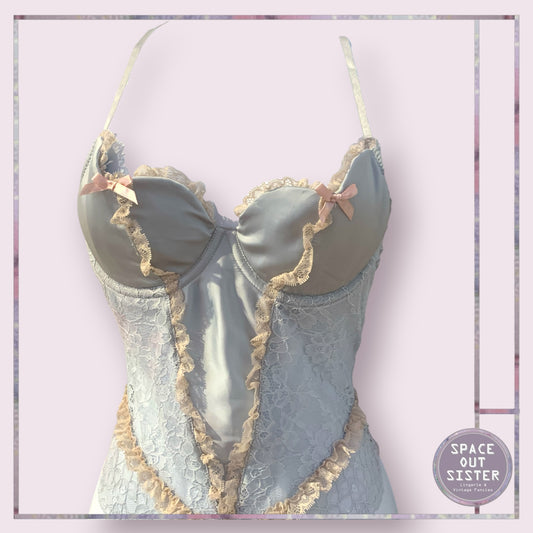 Vintage Powder Blue & Champagne Bodysuit
