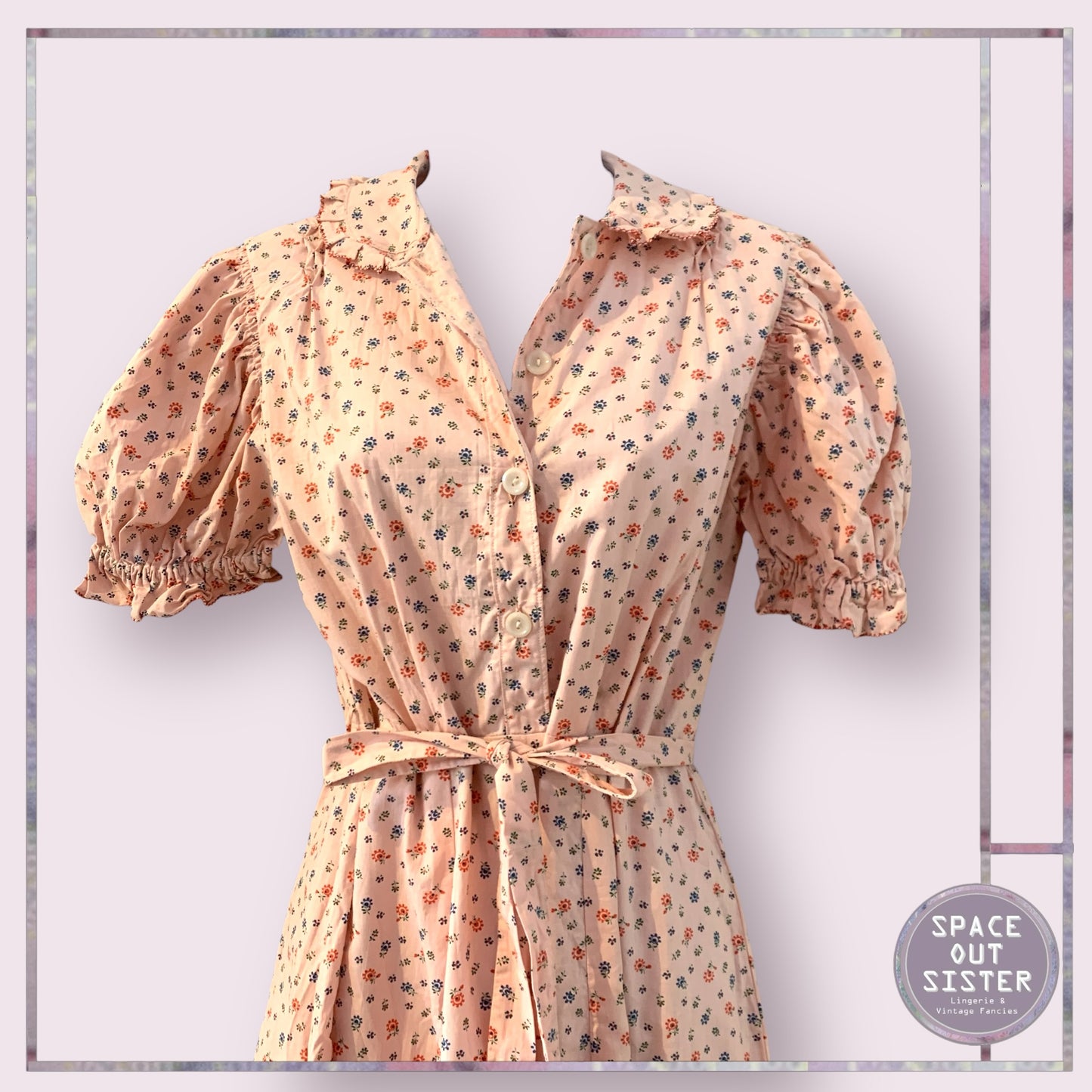 Vintage Cotton Pink Floral Nightdress