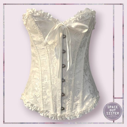 White Embossed Corset