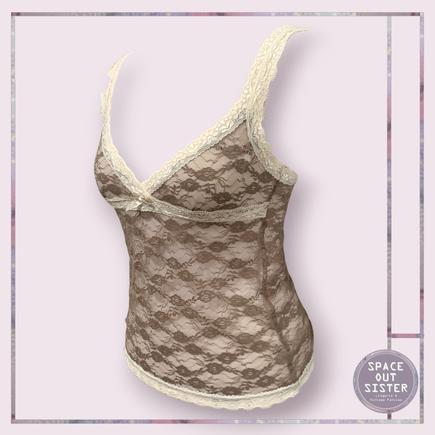 Chocolate & Cream Stretch Lace Camisole