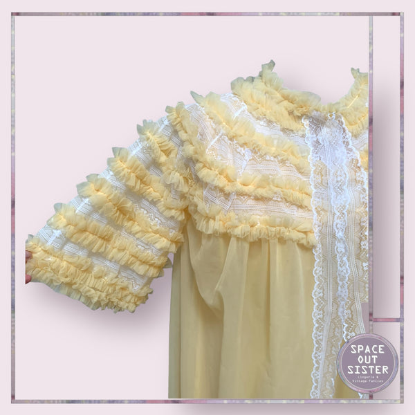 Vintage Yellow Peignoir Set