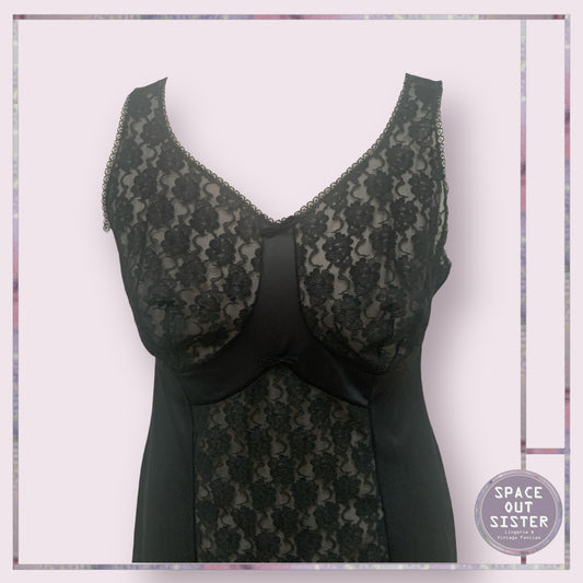 Vintage Double Bow Black Slip