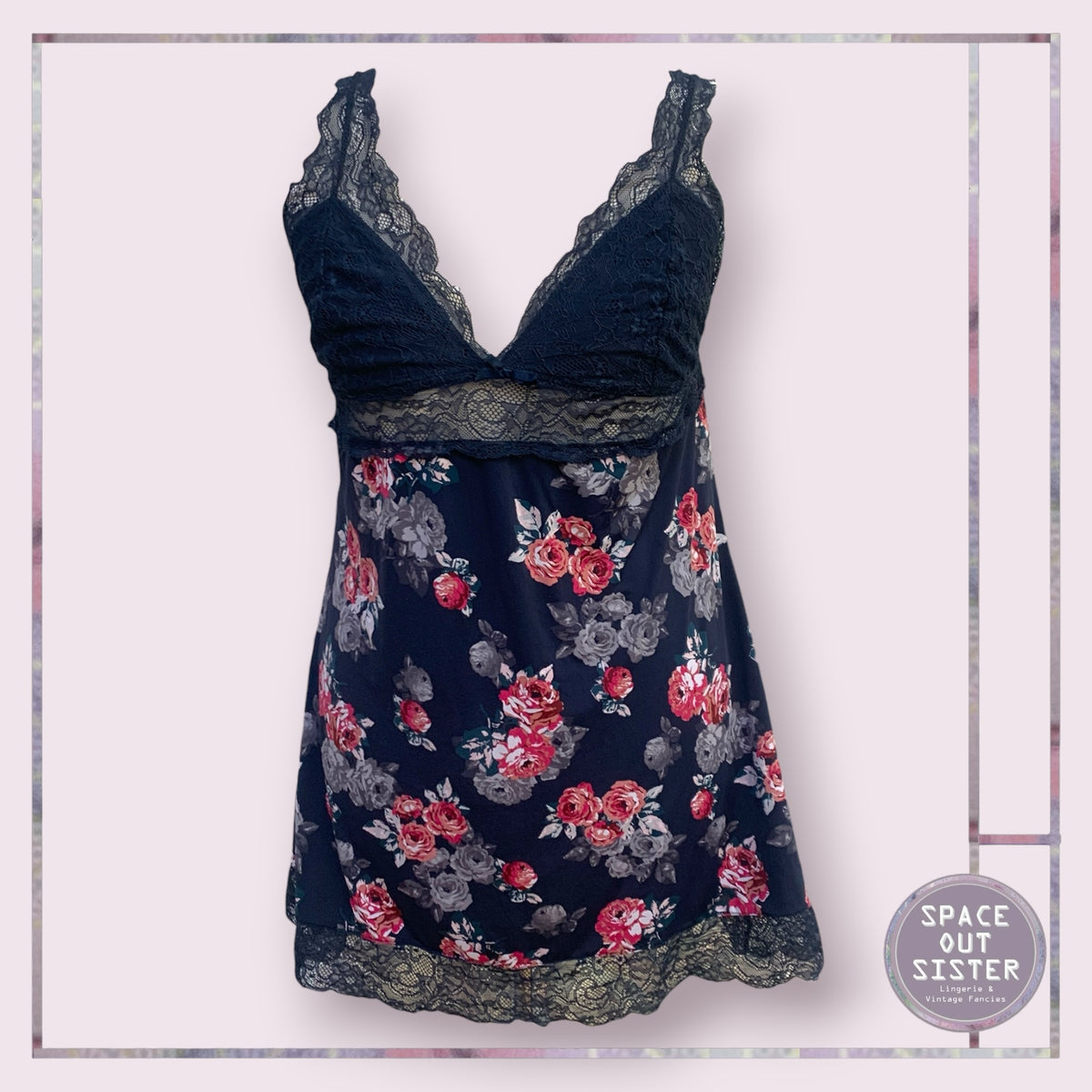 Pre-Loved Navy Bloom Nightdress