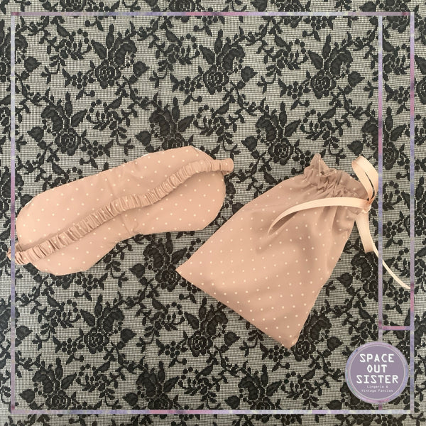 Handmade Sleep Mask & Pouch Polka