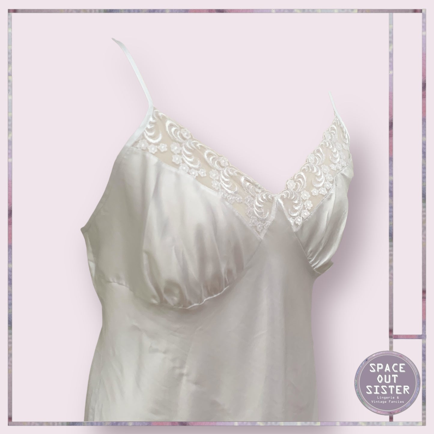 Vintage Snowdrop White Slip Dress