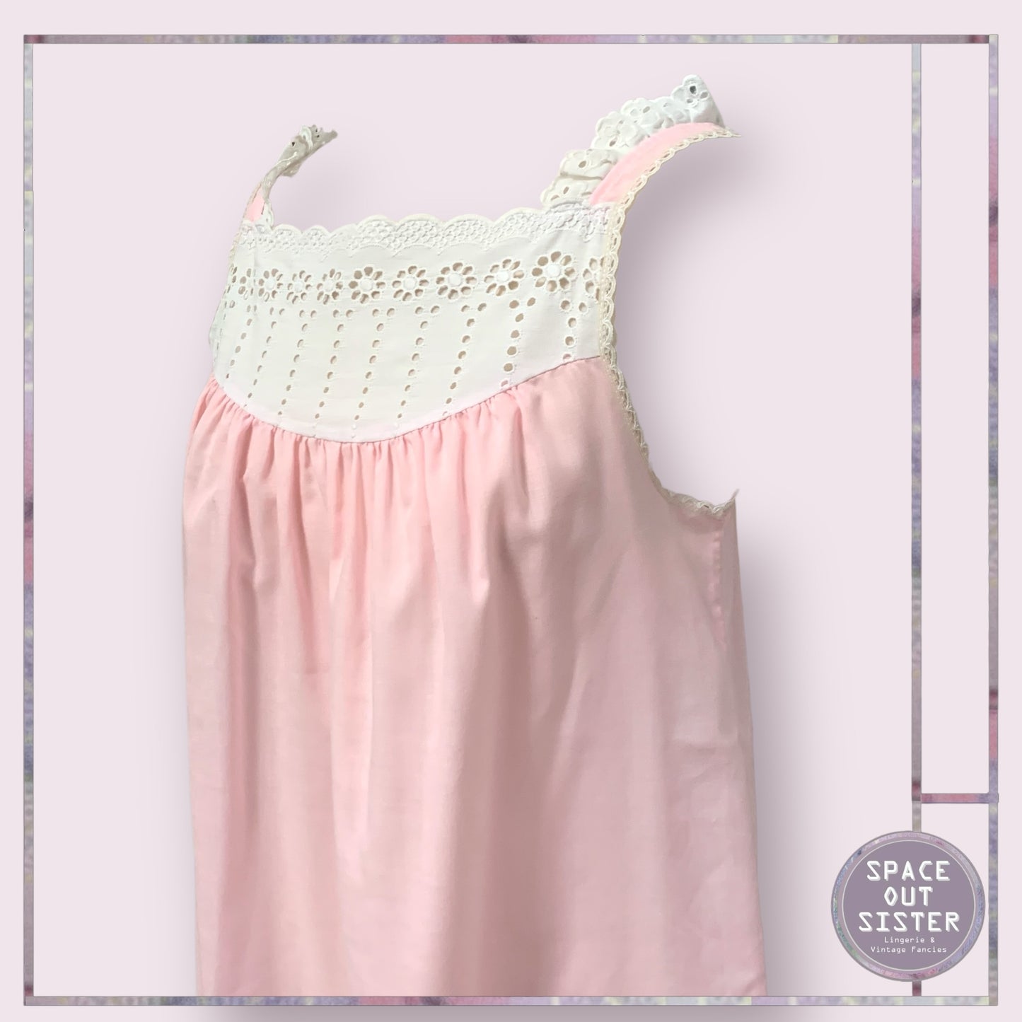 Vintage Daisy White & Pink Nightdress