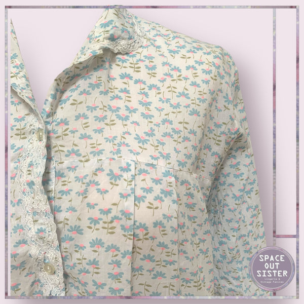 Vintage Blue & Neon Flower Nightdress