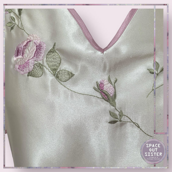 Vintage Satin Floral Nightdress