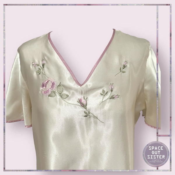 Vintage Satin Floral Nightdress