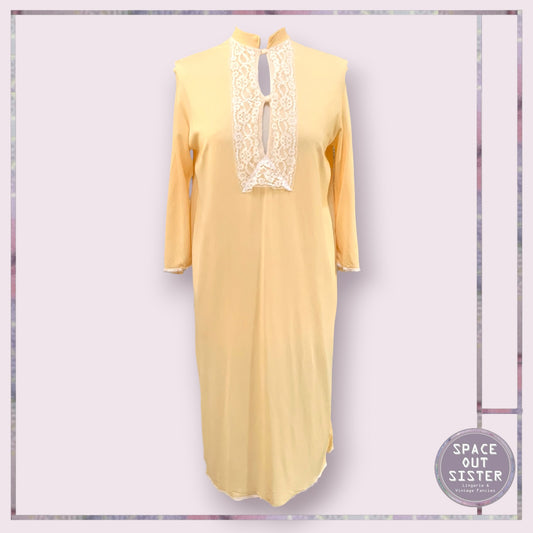 Vintage Buttercream White Lace Nightdress