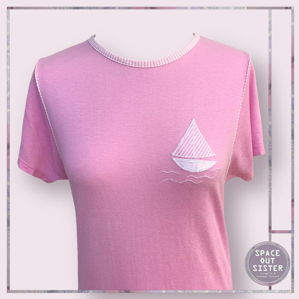 Vintage Circa 1980s Cotton Boat Nightdress