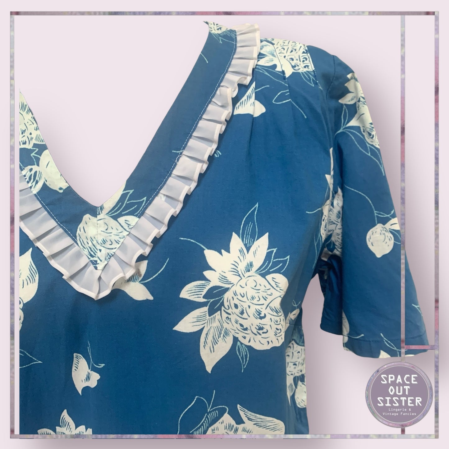 Vintage Cotton Bright Teal Nightdress