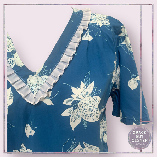 Vintage Cotton Bright Teal Nightdress