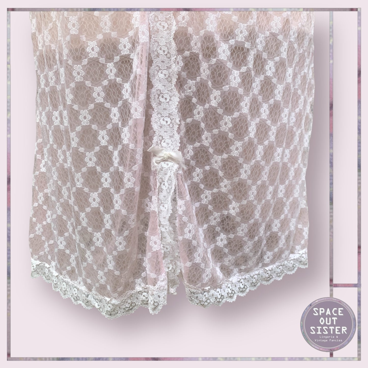 Vintage White Lace Overlay Slip