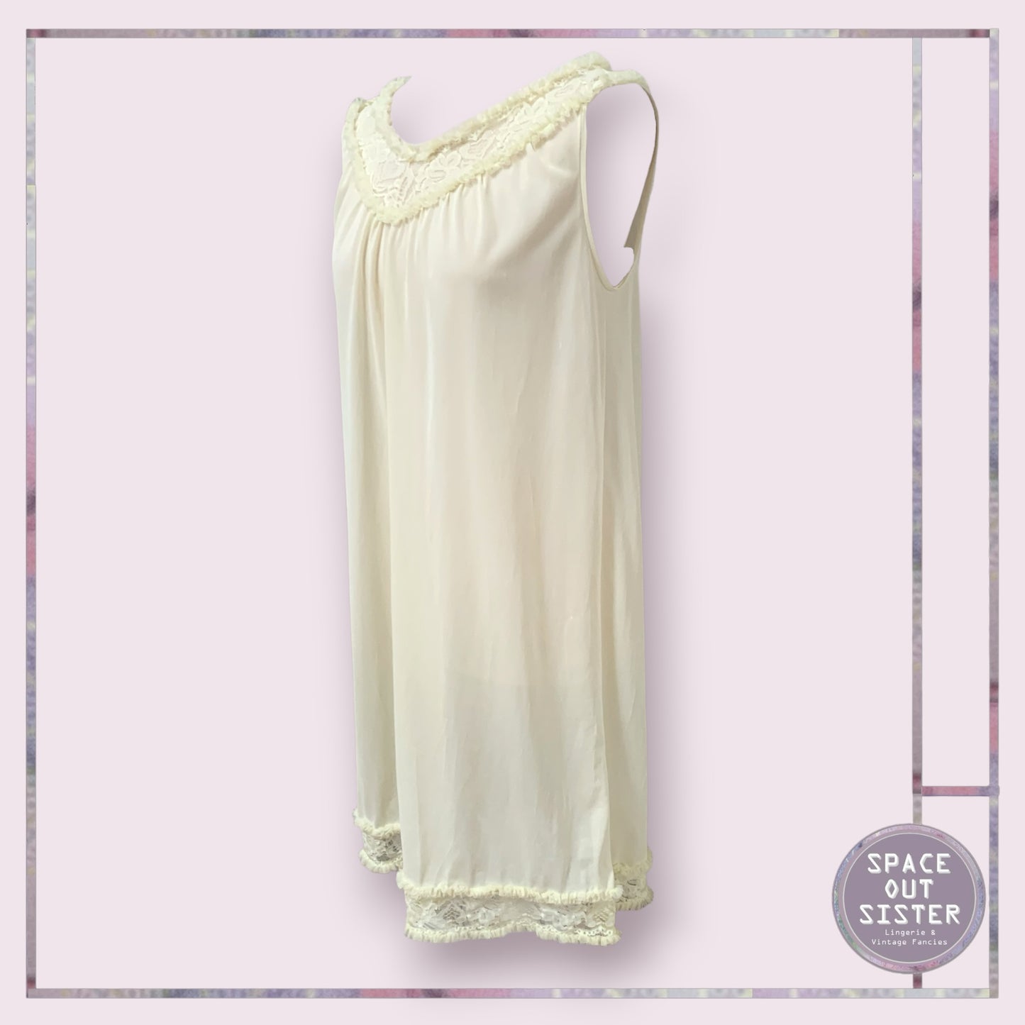 Vintage Italian Lemon Ruffle Nightdress