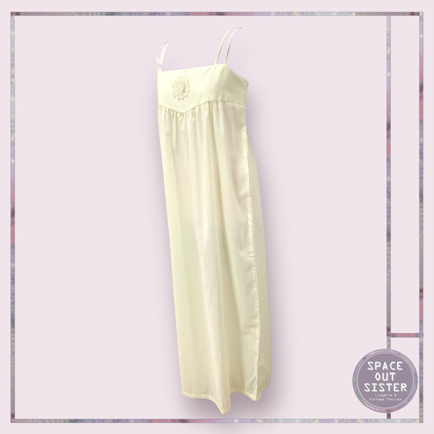 Vintage Full Length Flower Motif Nightdress