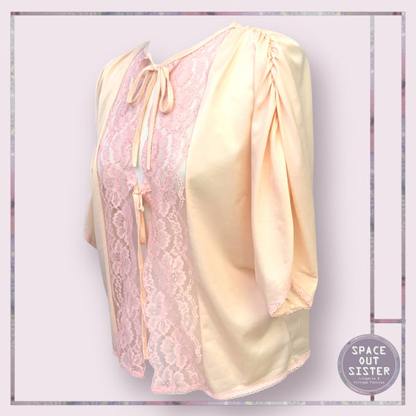 Vintage Ruched Sleeve Bed Jacket