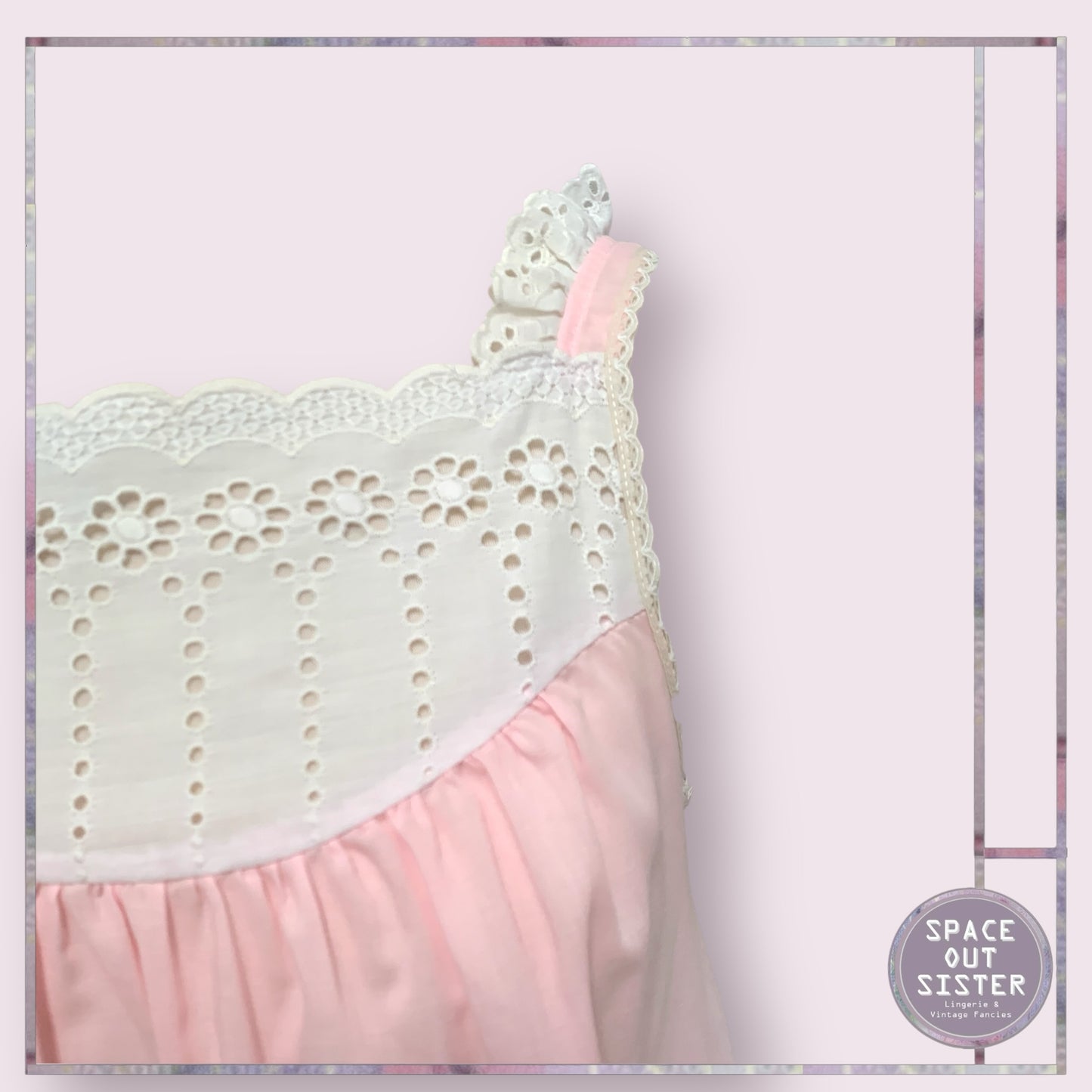 Vintage Daisy White & Pink Nightdress