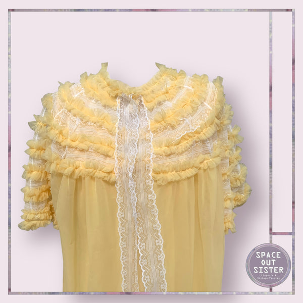 Vintage Yellow Peignoir Set