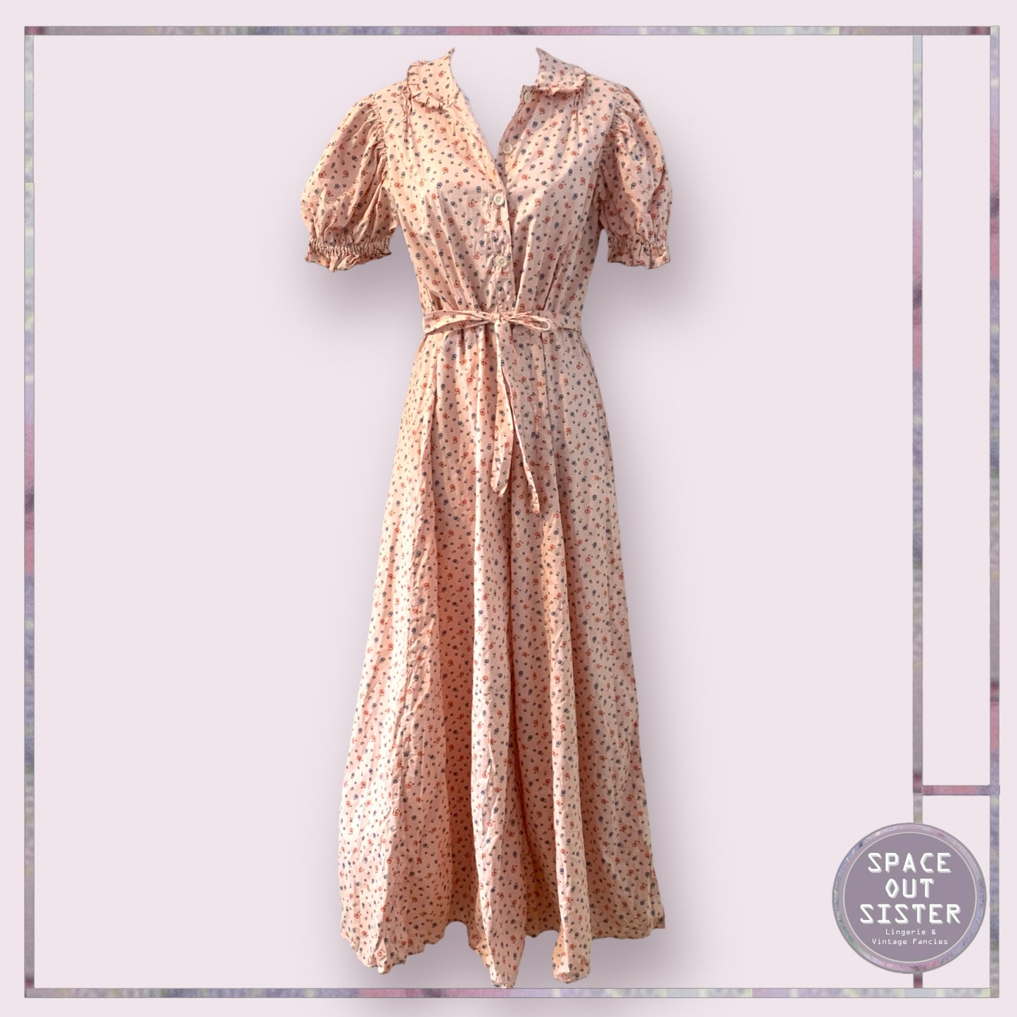 Vintage Cotton Pink Floral Nightdress