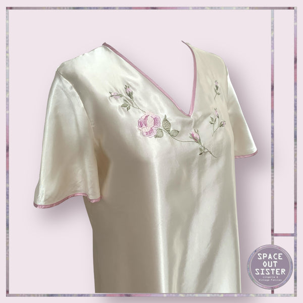 Vintage Satin Floral Nightdress