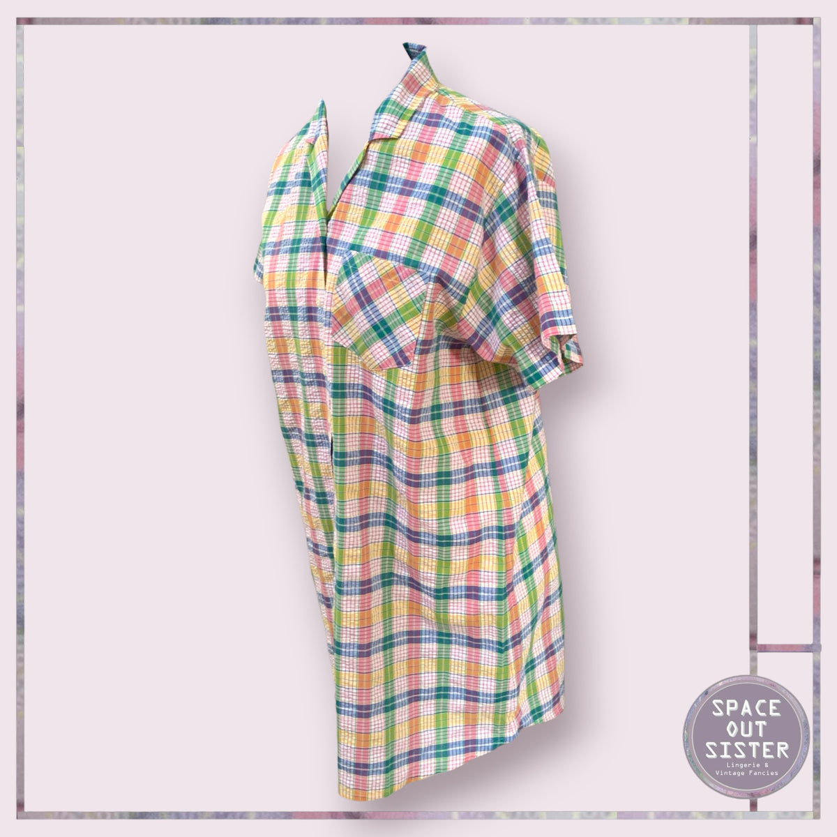 Vintage Triumph Plaid Nightshirt Bust 44”