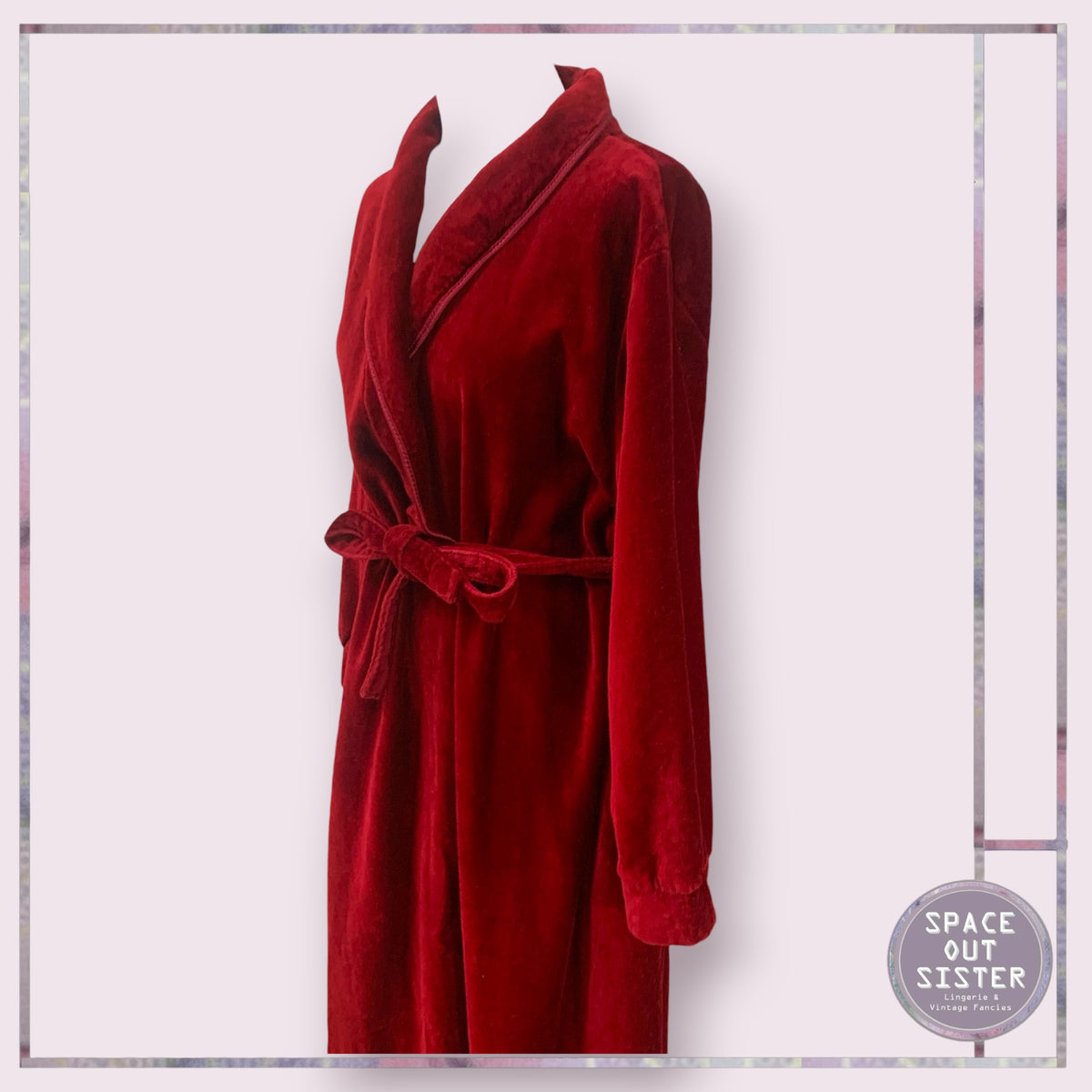 Vintage Cotton Burgundy Robe