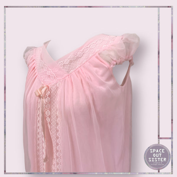 Vintage Petal Layer Pink Nightdress