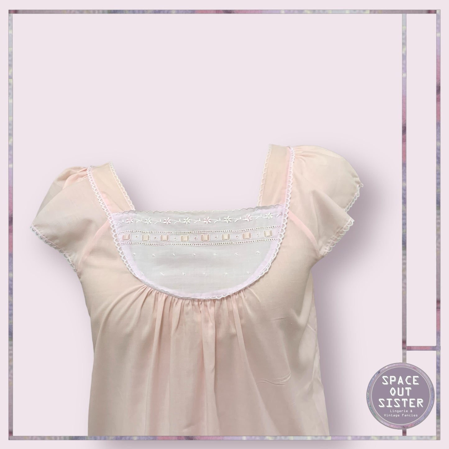 Vintage Pink Ribbon Cloud Nightdress