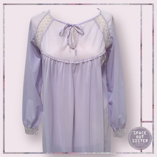 Vintage Lilac Knee Length Nightdress