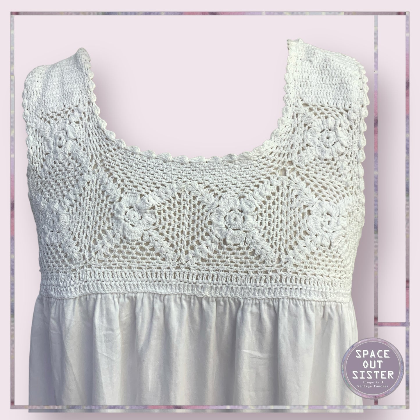 Vintage Crochet Cotton Nightdress