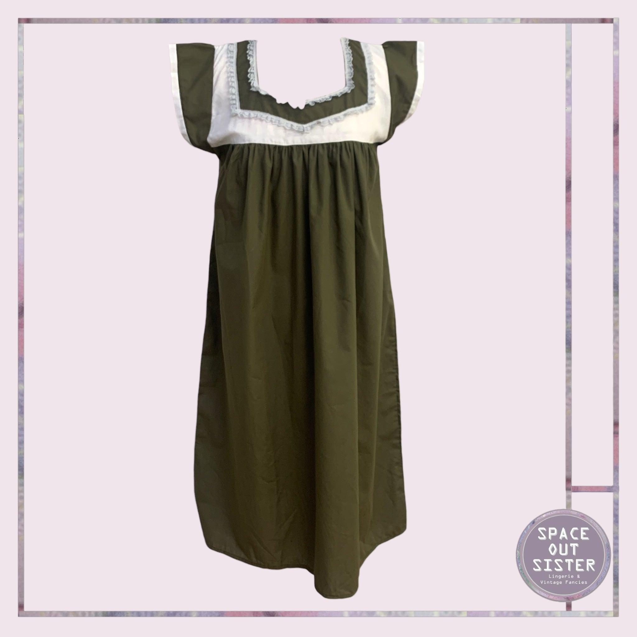 Vintage Olive Cotton Nightdress