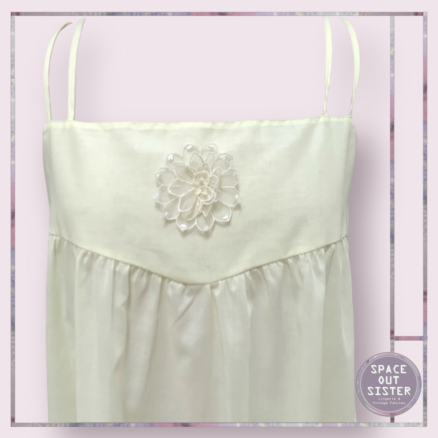 Vintage Full Length Flower Motif Nightdress