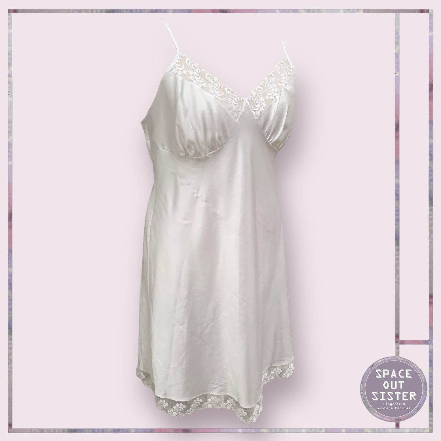 Vintage Snowdrop White Slip Dress
